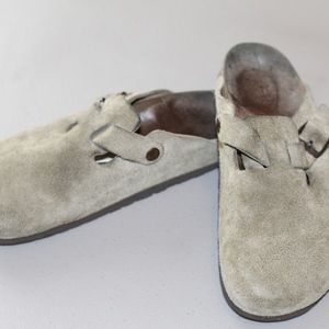 Birkenstock Boston Classic Taupe Suede Clog